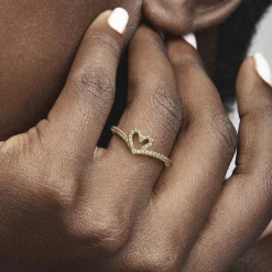 Bague Chevron & Coeur Pandora Timeless
