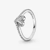 Bague Chevron Cœur Vœu Scintillant Pandora Timeless