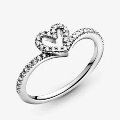 Bague Chevron Cœur Vœu Scintillant Pandora Timeless