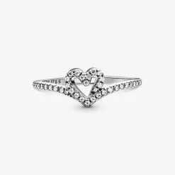 Bague Chevron Cœur Vœu Scintillant Pandora Timeless