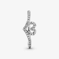 Bague Chevron Cœur Vœu Scintillant Pandora Timeless