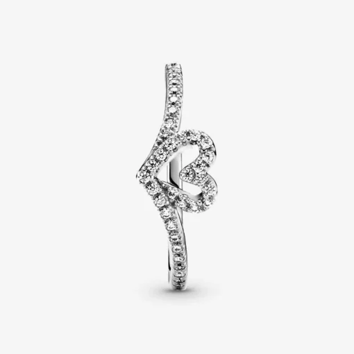 Bague Chevron Cœur Vœu Scintillant Pandora Timeless