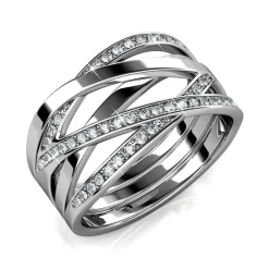 Bague Criss Cross Argentée