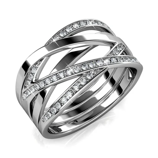 Bague Criss Cross Argentée
