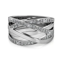 Bague Criss Cross Argentée