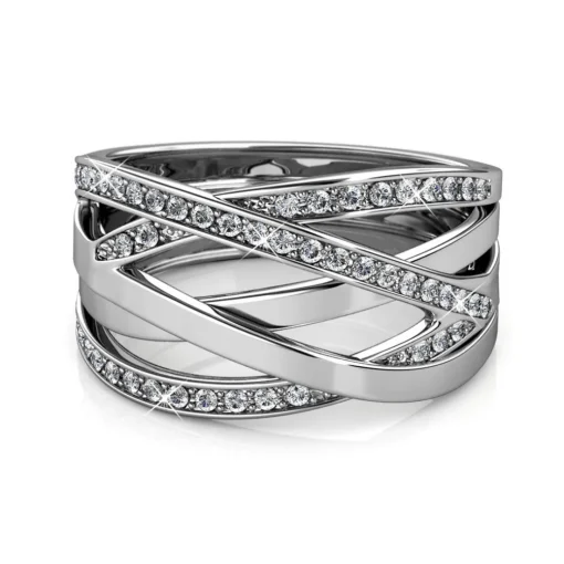 Bague Criss Cross Argentée