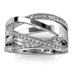 Bague Criss Cross Argentée