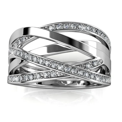 Bague Criss Cross Argentée