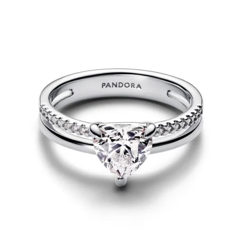 Bague Cœur Anneau Double Argent