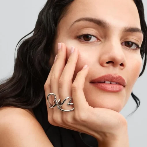 Bague Cœur Organique Argent