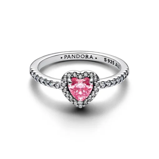 Bague Cœur Rose Surélevé