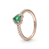 Bague Cœur Surélevé & cristal vert Pandora Timeless