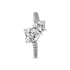 Bague Double Pandora Timeless - Cœur Scintillant