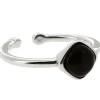 Bague Ella Argenté Pierre Noir