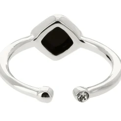 Bague Ella Argenté Pierre Noir