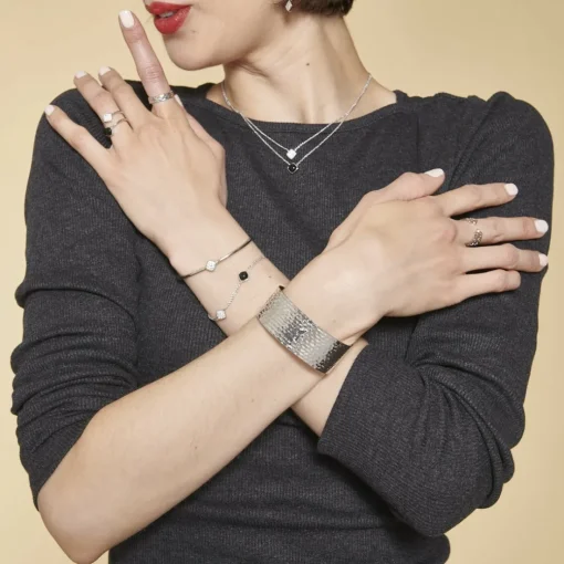 Bague Ella Argenté Pierre Noir