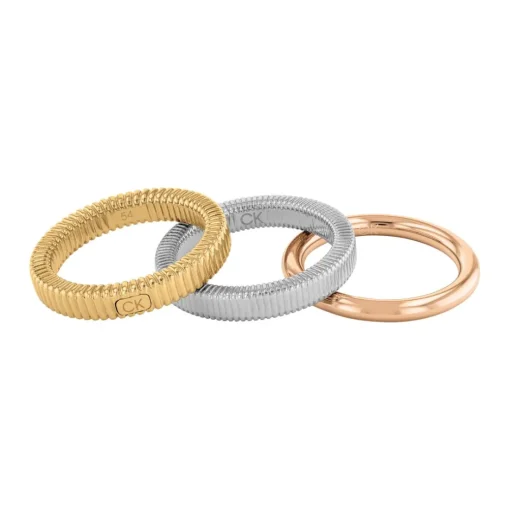 Bague femme Calvin Klein Playful Repetition - 35000027 Acier Argent, Doré rose