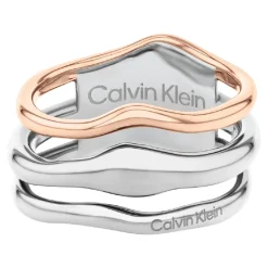 Bague femme Calvin Klein Bijoux CK Wavy Sculptural - 35000651 Acier Doré Rose