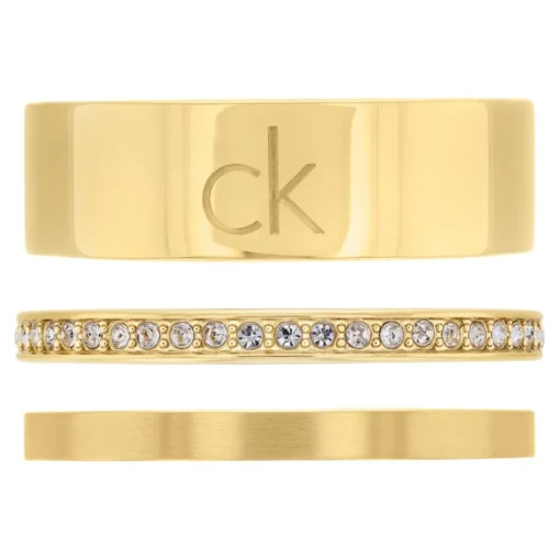 Bague femme Calvin Klein Bijoux Ck Trio - 35000795 Acier Doré