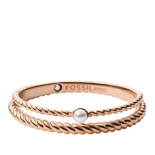 Bague femme Fossil Bijoux - JF03656791 Acier Doré Rose