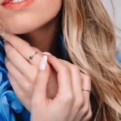 Bague Gemia En Pierre Lapis-Lazuli Plaqué Or