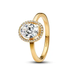 Bague Halo Ovale Scintillant