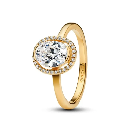 Bague Halo Ovale Scintillant