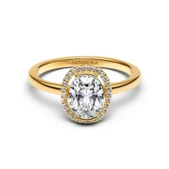 Bague Halo Ovale Scintillant