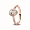 Bague Halo Poire Scintillant Rose