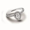 Bague Halo Poire Scintillant Argent