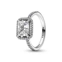 Bague Halo Rectangulaire Scintillant - Pandora Timeless