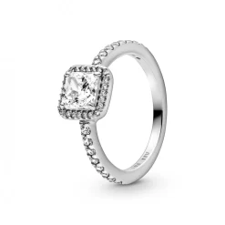 Bague Halo Scintillant Carré Pandora Timeless