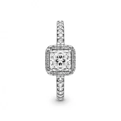 Bague Halo Scintillant Carré Pandora Timeless