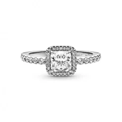 Bague Halo Scintillant Carré Pandora Timeless