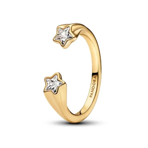 Bague Ouverte Étoiles Filantes Dorée