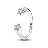 Bague Ouverte Étoiles Filantes Argent