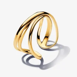 Bague Ouverte Triple Anneau Organique