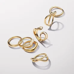 Bague Ouverte Triple Anneau Organique