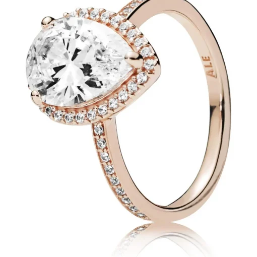 Bague Pandora 186251CZ - Bague Taille Poire Rose Femme