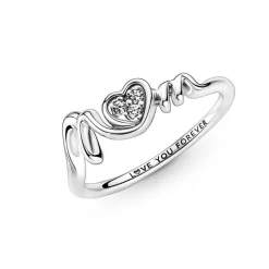 Bague Pandora Moments - Cœur Pavé Mom