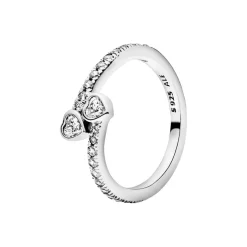 Bague Pandora Moments deux cœurs scintillants