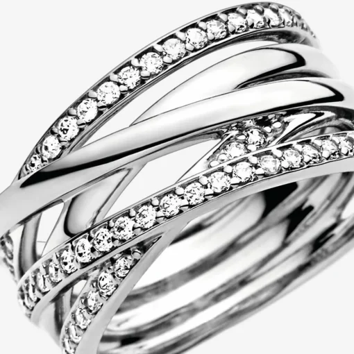 Bague Pandora Timeless lignes brillantes et scintillantes
