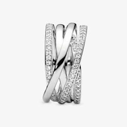 Bague Pandora Timeless lignes brillantes et scintillantes