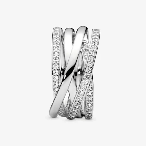 Bague Pandora Timeless lignes brillantes et scintillantes