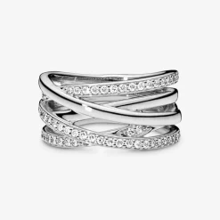 Bague Pandora Timeless lignes brillantes et scintillantes