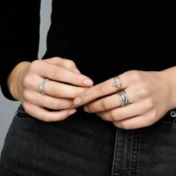 Bague Pandora Timeless lignes brillantes et scintillantes