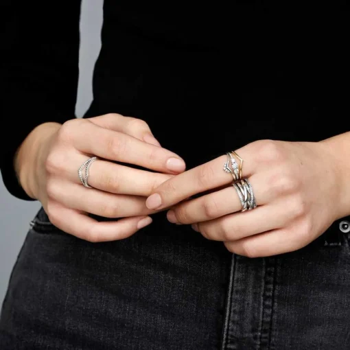 Bague Pandora Timeless trois pierres rondes