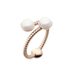 Bague Paul Hewitt PH-FR-ROPE-R - Rope Pearl Acier Doré Rose Femme