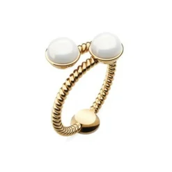 Bague Paul Hewitt PH-FR-ROPE-G - Rope Pearl Acier Doré Femme