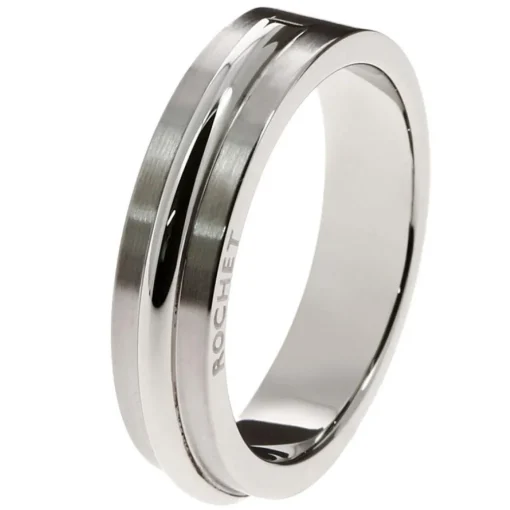Bague ROCHET A0420 - Bague Alliance Argentée Homme
